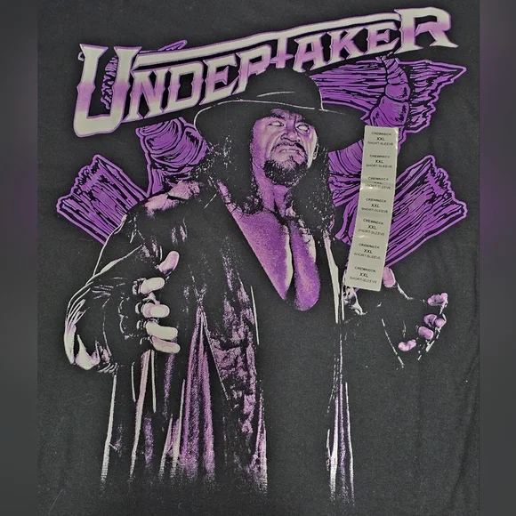 WWE Men's Black and Purple Undertaker Fearsome Graphic Teen Size 2XL, New! - Picture 2 of 3